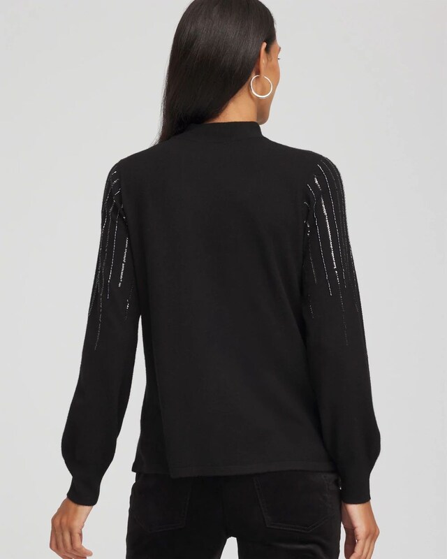 Embellished Mockneck Sweater - image 3